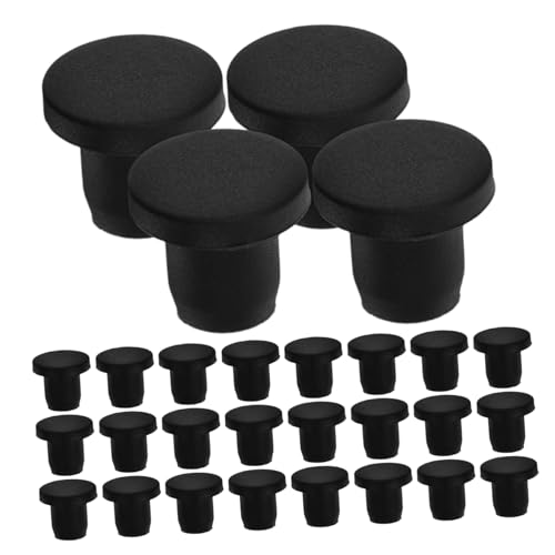 PRETYZOOM 50pcs Silicone Plug Pipes Tubes Tube Caps Hole Plugs Stoppers Round Tube End Inserts End Caps Tubing Hole Plug Pipe Plugs Hole Insert Plugs for Holes End Plugs Black