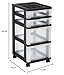 Office Depot Medium Plastic Storage Cart, 4 Drawers, 26 7/16in.H x 12 1/16in.W x 14 1/4in.D, Black, 116813