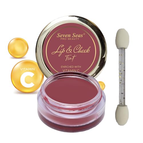 Image of Seven Seas Lips & Cheek Tint Combo Pack of 2 | Matte Natural Blush for Women | Lip Tint with Vitamin E | Nourishing Cheek Tint (Peach Pof /)