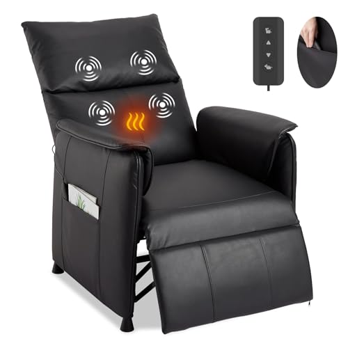 Sillón reclinable eléctrico con masaje y calor negro miniatura 3