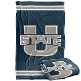 Utah State University Aggies Blanket, 36" x 58", Primary Logo Stripes, Silky Touch Super Soft Throw