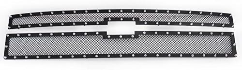 For 15 Chevy Silverado 15 Front Upper Rivet Stainless Steel Mesh Grille Insert