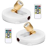 Wireless Spotlight Battery Powered, LED Picture Light with Remote, Accent Spot Light for Plant Tree Indoor, Dimmable Puck Lights, Stick Display Uplighting for Wall Decor Painting Dartboard Art Photo