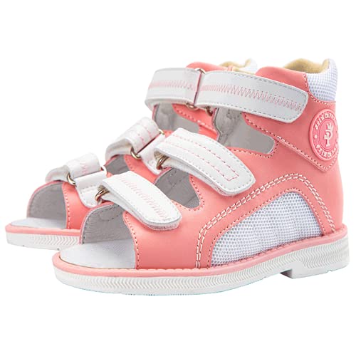princepard Orthopedic Sandals Babies First Walking Kids' Orthopedic Shoes for Arch Support Care Girls Summer Open Toe High Back Sandals