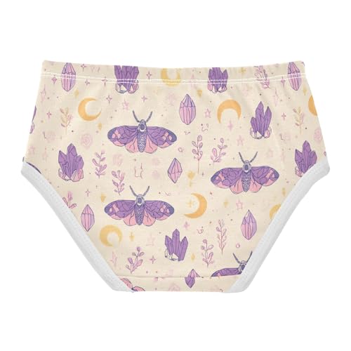 Wusikd Purple Moths Girls' Underwear Cotton Moon Girls Briefs Soft Toddler Underwear 2T2