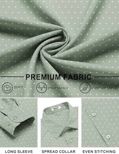 Image of COOFANDY Mens Stretch Dress Shirts Long Sleeve Button Down Shirt Regular Fit Formal Business Shirts