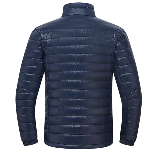Image of Men's Lightweight Down Jacket Water Resistant Puffer Insulated Warm Winter Coat with Pockets