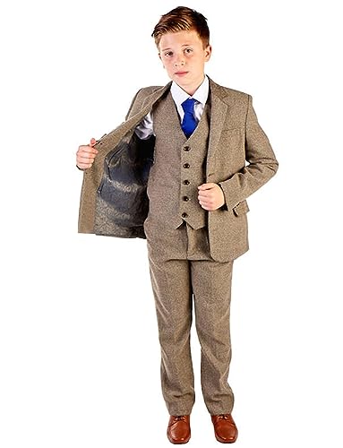 Veste à chevrons garçon gilet et pantalon de costume de cérémonie trois pièces smoking
