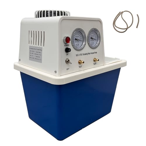Maisutseb Circulating Water Vacuum Pump, 110V Laboratory Vacuum Pump with Dual Gauge, 15L Capacity for Vacuum Filtration and Evaporation 60L/min Flow Rate, Lab Chemistry Equipment