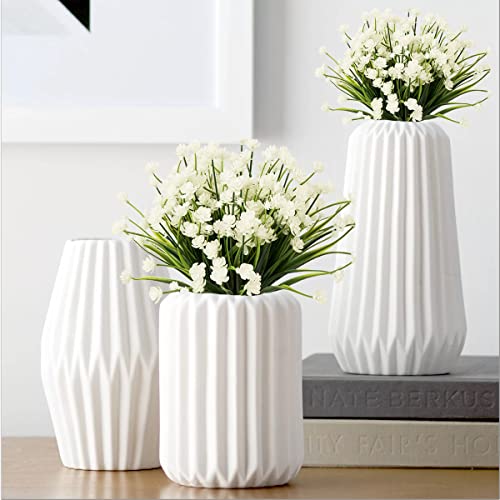 Nov Fire Artificial Flowers For Outdoors,20 Bundles Uv Resistant Outdoor Fake Daffodil Flowers,Artificial Faux Plastic Outdoor Flowers Greenery Shrubs Plants For Indoor Outside Decor(White) #TOP2