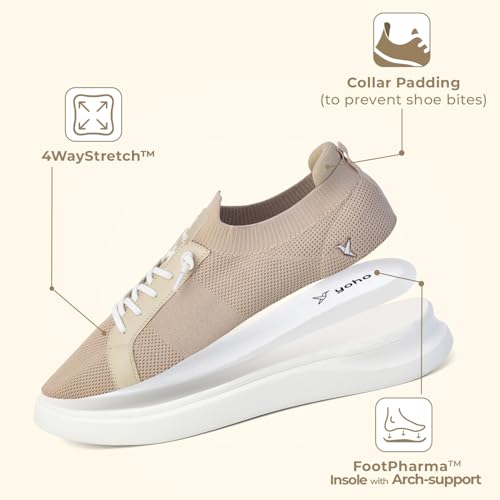 Image of YOHO Trip Sneakers for Men | Stylish Casual Shoes with Elastic Laces | Comfortable, Stretchable & Ultra-Lightweight | Premium Breathable Mesh Fabric
