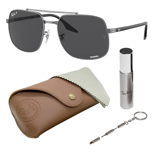Image of Ray-Ban RB3699 Square Shaped Sunglasses for Men & Women with Official RAYBAN Eyewear Kit