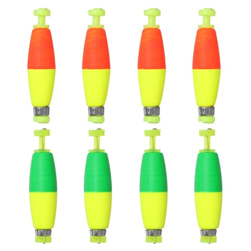 YELARXI Fishing Floats, 1.4In Float Slip Bobber with Weight Pendant Fishing Tackle for Saltwater Freshwater Fishing Tackle (8 Pack, Red/Green)