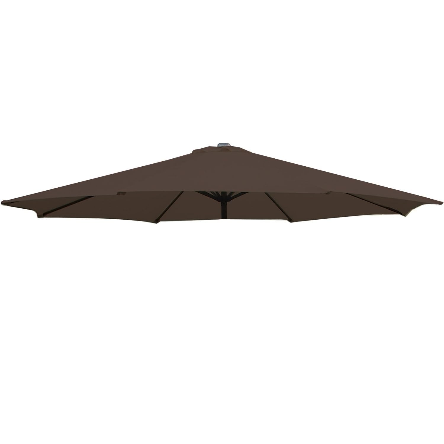 Lonsy 6/8 Arms Replacement Fabric Garden Parasol Canopy Cover 2/2.7/3M,Parasol Fabric Cloth,Waterproof/Coffee Color/3M-(8 Ribs)