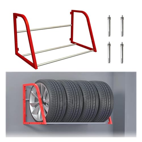 Naścienny stojak na opony, wytrzymały garaż do 4 opon, maksymalne obciążenie 99 kg, łatwa instalacja
