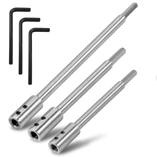 3Pcs Forstner Bit Extension for 3/8" Round Shank, High-Carbon Steel
