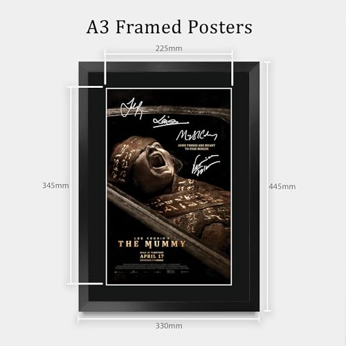 Memorabilia de The Mummy 2026 enmarcado A3 impresión premium con autógrafo 2