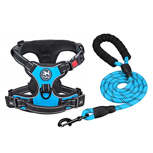 PoyPet Dog Harness and Leash Combo, Escape Proof No Pull Vest Har...