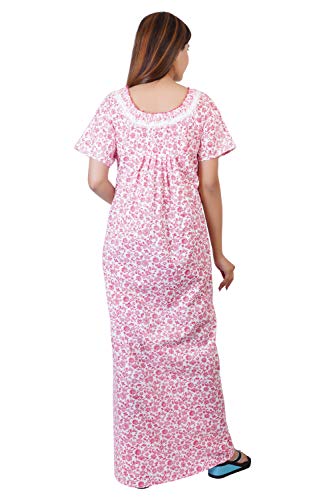 Image of Women's Cotton Block Print Knee Length Nighty