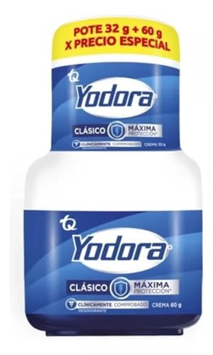 Classic Deodorant Yodoraa PACK of 60gr /2.11oz & 32g /1.12oz - Importado de Colombia - maximum protection