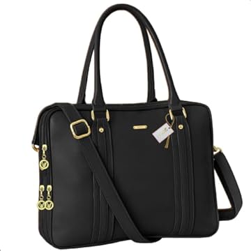 Bolsa Pasta Maleta Notebook Laptop Executiva Feminina Masculina Com Alça Transversal Alto Padrão Ideal Para O dia a Dia Faculdade Trabalho (Preto)