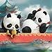 52TOYS Panda Roll Dragon Boat Racing 1PC, Collectible Toy Kawaii Creative Gift Room Decor Desktop Decoration 3.15 Inch, Gift for Birthday Party