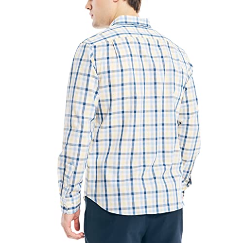 Nautica Men's Wrinkle Resistant Long Sleeve Button Front Shirt, Shoreline Yellow, X-Large #TOP2