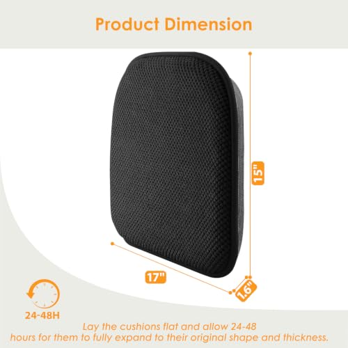 SWEMSTAR Chair Cushions - 15"*17" Kitchen Dining Chair Pads Foam Seat Cushion for Chairs Barstool Cushions Non Slip Seat Pad Set of 6 - Black by SWEMSTAR - Used condition - Image 2