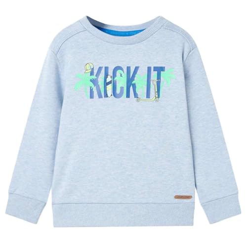 Sweat enfant bleu clair chiné idéal pour l'école et les jeux en taille 104