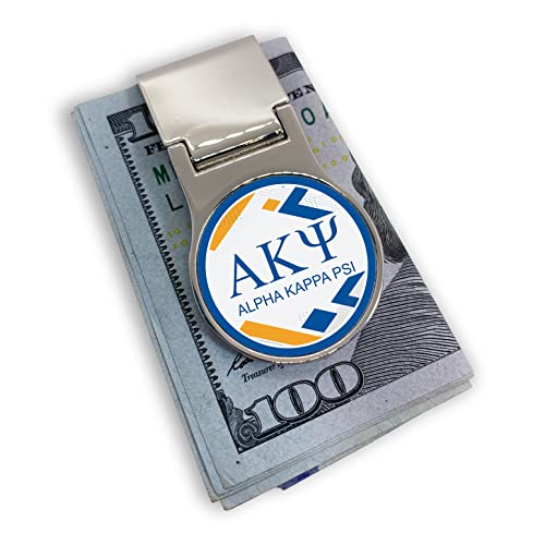 Alpha Kappa Psi Fraternity Money Clip Round (Alpha Kappa Psi 4)3