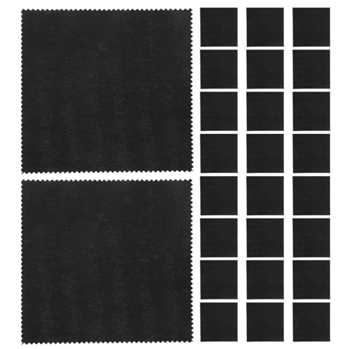 Paños de microfibra negros para limpiar gafas en cualquier lugar, 50 paños finos para estuche