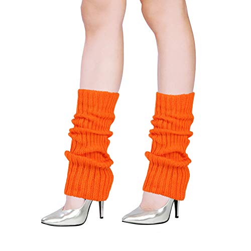 vamei Calentadores de la pierna de algodón para mujer, cálido y cómodo, regalo deportivo, diferentes colores de los Años 1980 Calentador (naranja)