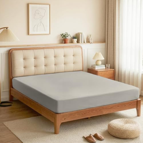 Image of Lirex 4 Pieces Bedding Set, King-Size Extra Soft Brushed Microfiber Bed Sheets Set, Machine Washable Wrinkle-Free Breathable - Gray