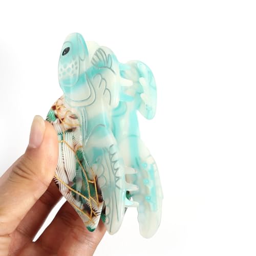 Crab Acetate Hair Claw Clip, Chic Ocean-Inspired Turtle Hair Claw, 2-Pack