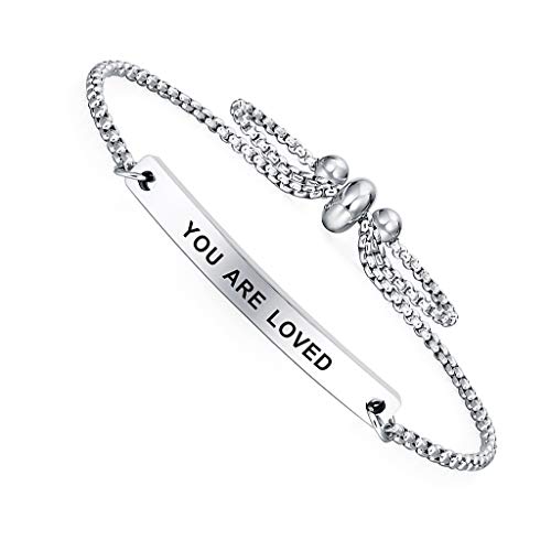 Dainty Cuff Bracelet - You Are Loved - Meaningful Engraved Adjustable Bangle Bracelets For Women Love #TOP6