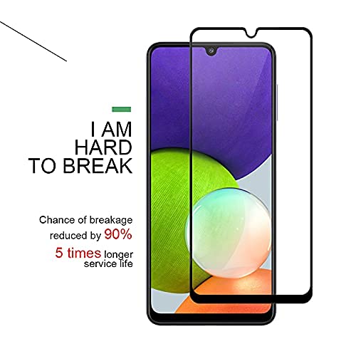 Image of Screen Protector for Samsung Galaxy A22 5G (Black) Tempered Glass Edge-to-Edge 6D Screen Guard With Installation Kit