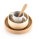 Utilisation polyvalente : le set de vaisselle en silicone Reer est adapté pour les plats chauds et froids et est parfait pour le quotidien avec les enfants, des aliments complémentaires aux repas de famille.