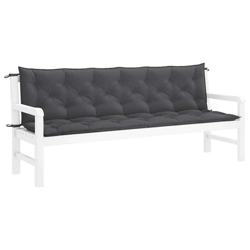 Coussin de banc de jardin imperméable anthracite matelas extérieur antidérapant