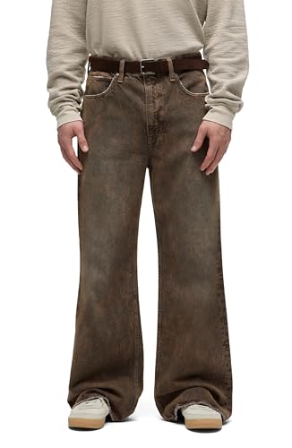 Image of Hudson Men's Luca Loose Fit Wide Leg Denim Pant
