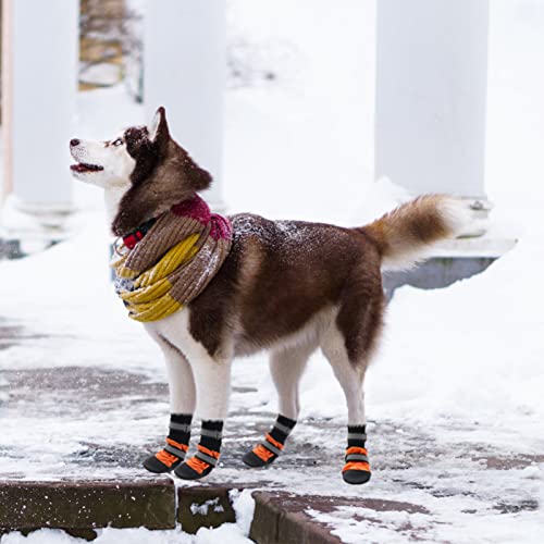 Scenereal Waterproof Non-Slip Dog Boots For Large Dogs - 4 Pcs Paw Protectors For Rain Cold Pavement Hardwood Floors,Soft Breathable Winter Snow Dog Socks With Reflective Straps #TOP6