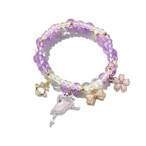 Image of Ballerina Bracelet Dance Recital Bracelet Ballerina Blue Bracelet Cute Ballerina Dance Beaded Bracelet Ballerina Friendship Bracelets Ballerina Party Jewellery