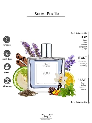 Image of EM5 Ultra Perfume Spray for Men | Vanilla Warm Spicy Fruity | EDP Strong and Long Lasting Day & Night Perfume | Luxury Gift for Him