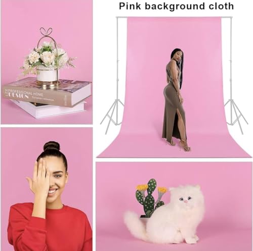 Image of HomeArt 4x8 Feet Pink Backdrop for Decoration, Photography, Chroma Key Virtual Background Sheet for Photography Zoom Meeting, Cloth Curtain for Video Studio Streaming Gaming Photoshoot