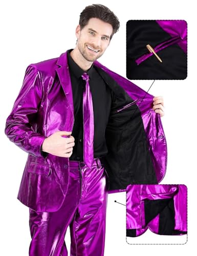 Fashonal Purple Suit For Men Disco Costume Outfits thumb #4