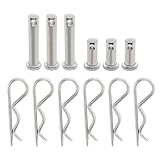 LifCratms 12Pcs 304 Stainless Steel M3 X 65 R Shape Cotter Pin and M8 Clevis Pin Assortment Kit, Single Hole Clevis Pin Hitch Pin Clips Cotter Hairpin Pin Fasteners for Hitch Pin Lock Systems