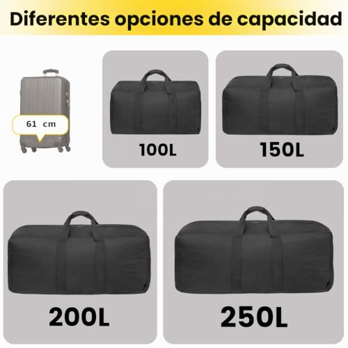 Bolsa de viaje Vorspack extra grande de 100L en color negro para camping 6