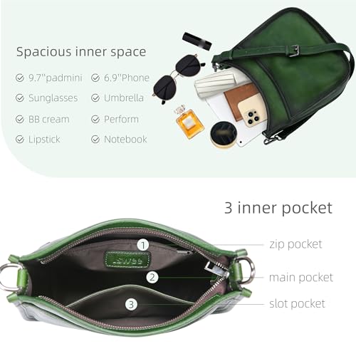 Bolso Iswee Crossbody para mujer en cuero genuino miniatura 5