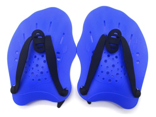 GrowGem 水泳 スイムパドル スイミング ストローク 練習用 パドル 水泳補助用水かき 水かきグローブ トレーニングハンド スピードアップ パドル 練習用具 トレーニング Mサイズ (ブルー)