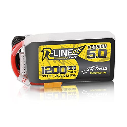 Batería Tattu 6S 1300mAh 120C 22.2V Con Conector XT60 – Para Drones FPV Y Carreras Profesionales
