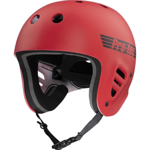 Pro-Tec Full Cut Water Wakeboarding Helmet, Ideal for Wakeboarding, Kayaking, Whitewater Rafting or Kite Surfing, – X-Small – Bright Red Matte